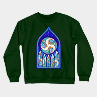 Celtic stained glass window Crewneck Sweatshirt